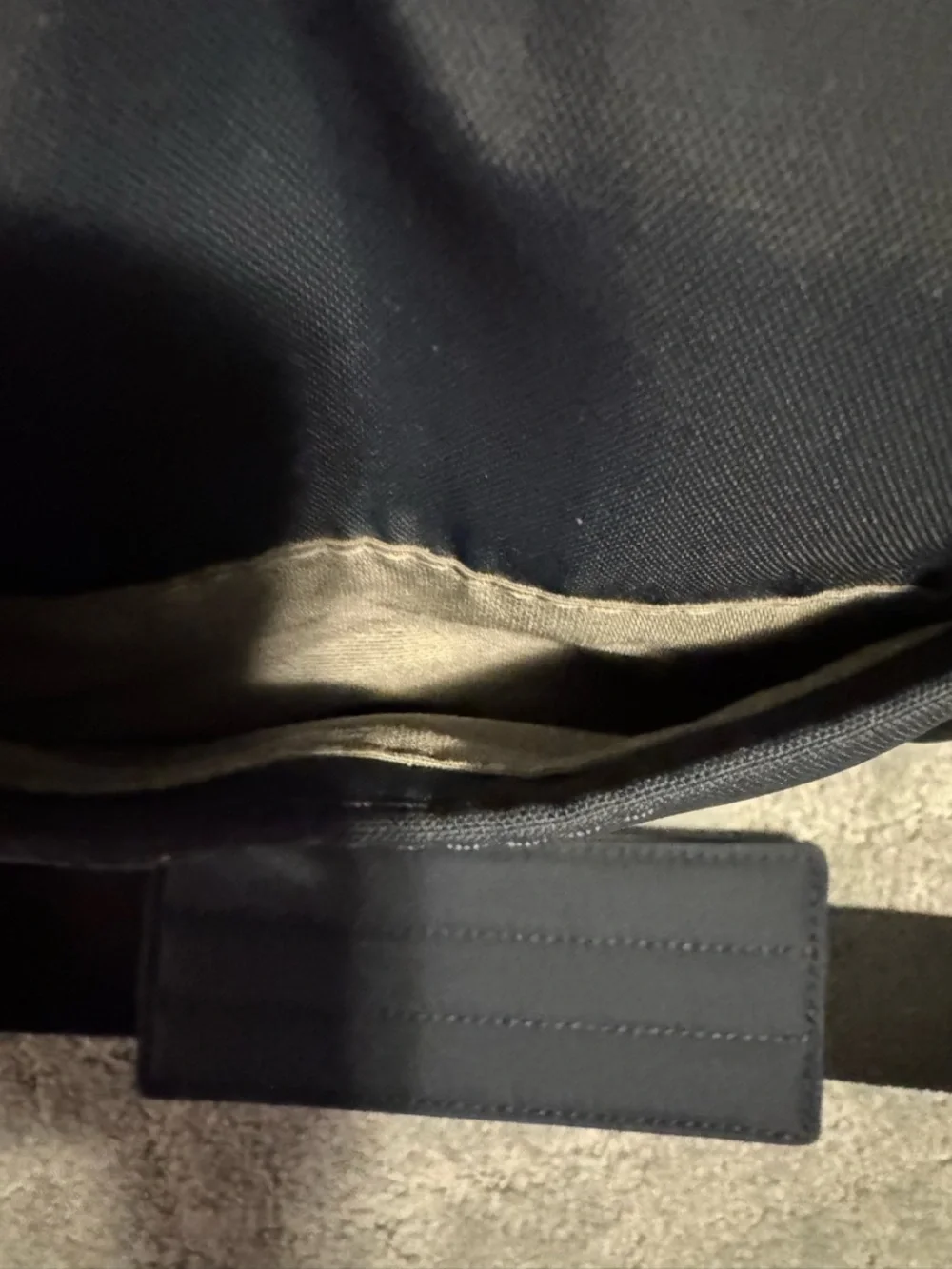 Navy AWAY Travel Duffel Bag with Black Leather Handles 20 L - Picture 3 of 16